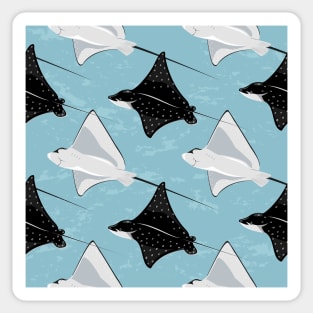 Eagle rays on blue Sticker